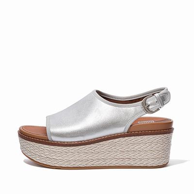 Fitflop Women's ELOISE Mixed Metallics Back-Strap Wedge Sandals - Silver, GK4159376